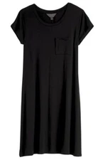 Market & Spruce  Short Sleeve One Pocket Scoop Neck T-Shirt Dress Large, Black