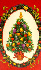 Vtg English Cards , Ltd  Christmas Tree Red  Card