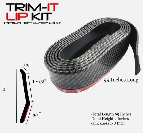 TRIM-IT Lip Kit Universal Fit Bumper Lip Spoiler Body Kit Carbon Fiber Jaguar - Picture 4 of 12