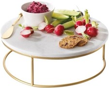 Alex Liddy Slate & Co Round Marble Serving Board With Stand 30cm Very Rare!