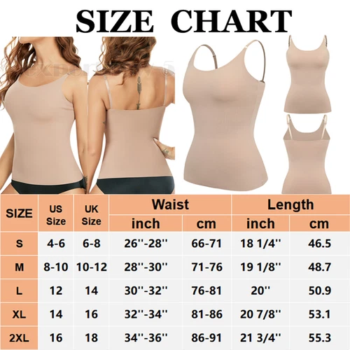 Firm Tummy Waist Control Body Shaper Slimming Cami Shapewear Seamless Vest Top - Picture 26 of 41