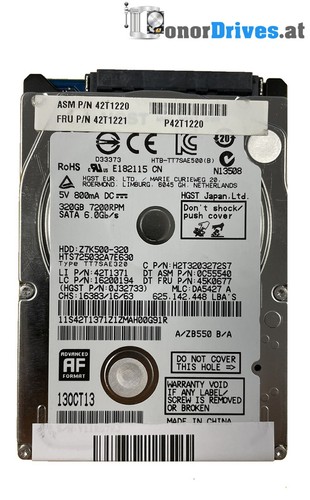 Hitachi HTS725032A7E630 - 320 GB - SATA - PCB 220 0A90351 01*