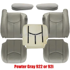 For 2003-2006 Chevy Tahoe Suburban Driver Passenger Leather Seat Cover Gray