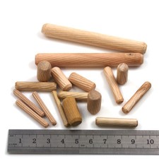 WOODEN DOWELS  FLUTED PLUGS "6 WIDTHS - 8 LENGTHS" GROOVED PINS HARDWARE WOODWOR