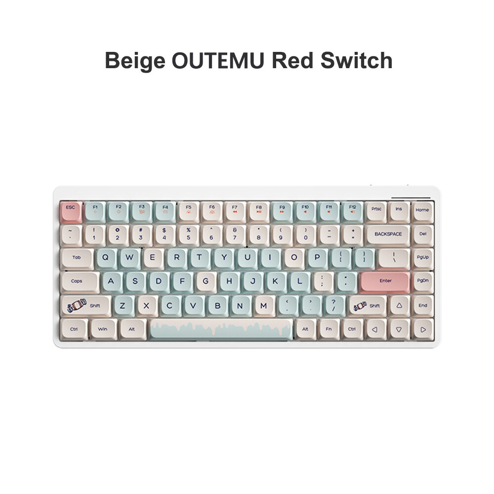 iBlancod 84-Key Mechanical Keyboard with 2.4G, BT5.0, and Type-C Connectivity S2K5