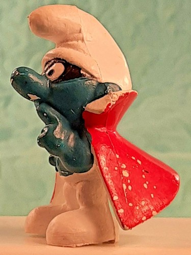 SMURF SUPER HERO & BANDIT SMURF 2 Vintage Collectible PVC Smurf Figurines - Picture 3 of 12