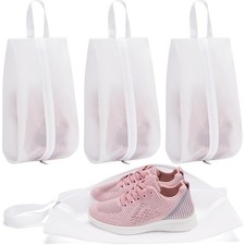 Travel Shoe Bags 4 Pack Transparent Dustproof Shoe Organizer with Handle