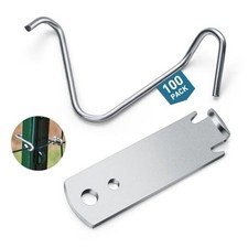 100PCS T-Post Wire Clips, Galvanized Steel Fence 100 Count Twister Tool