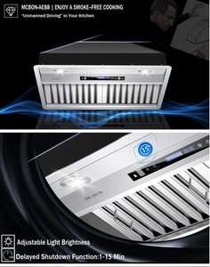 MCBON Touch Control W/Remote Range Hood Insert 30 De pouce, 900 CFM Moteur silencieux