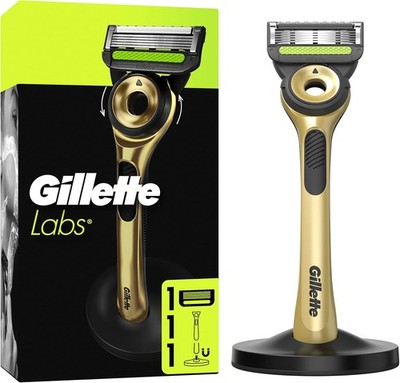 Gillette Labs Men's Razor, Champion Gold with Reusable Handle and 1 Refill Cartr