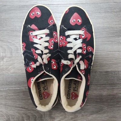 Converse Play Comme des Garçons Heart Graphic Black Red Men's Sneakers 140711C