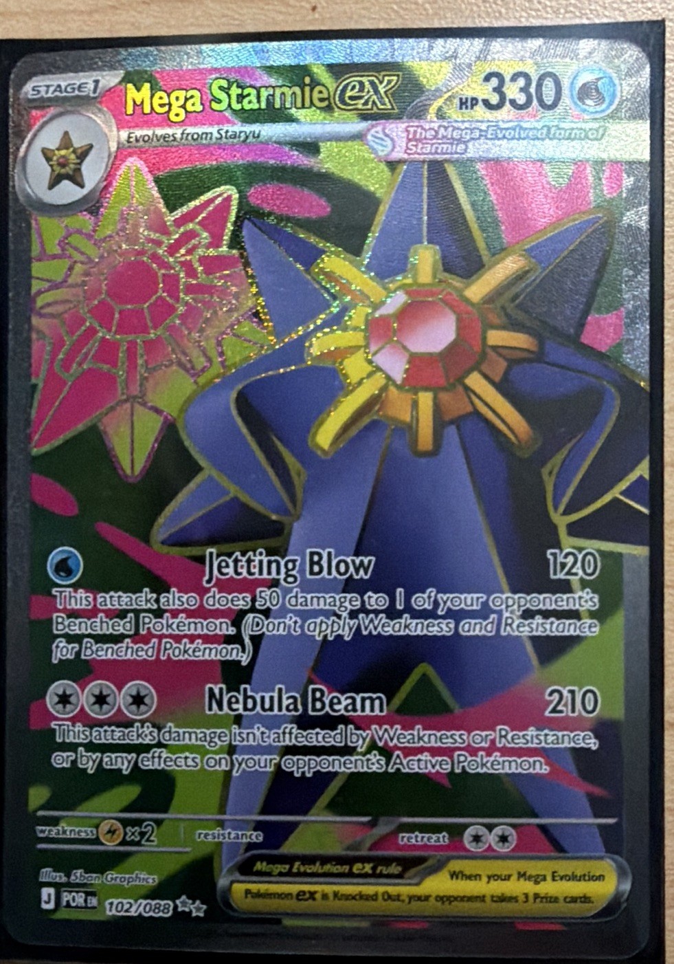 Nintendo Mega Starmie EX 102/088 ME03 Perfect Order Holo English 330HP