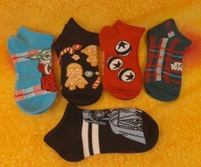 5 Pairs Star Wars Yoda Darth Vader No Show Socks Boys Size 4-10