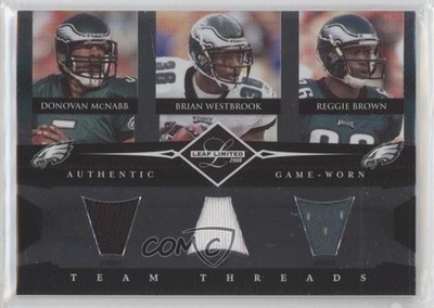 2008 Leaf Limited Team Threads Triples 93/100 Donovan McNabb Brian Westbrook 0c3