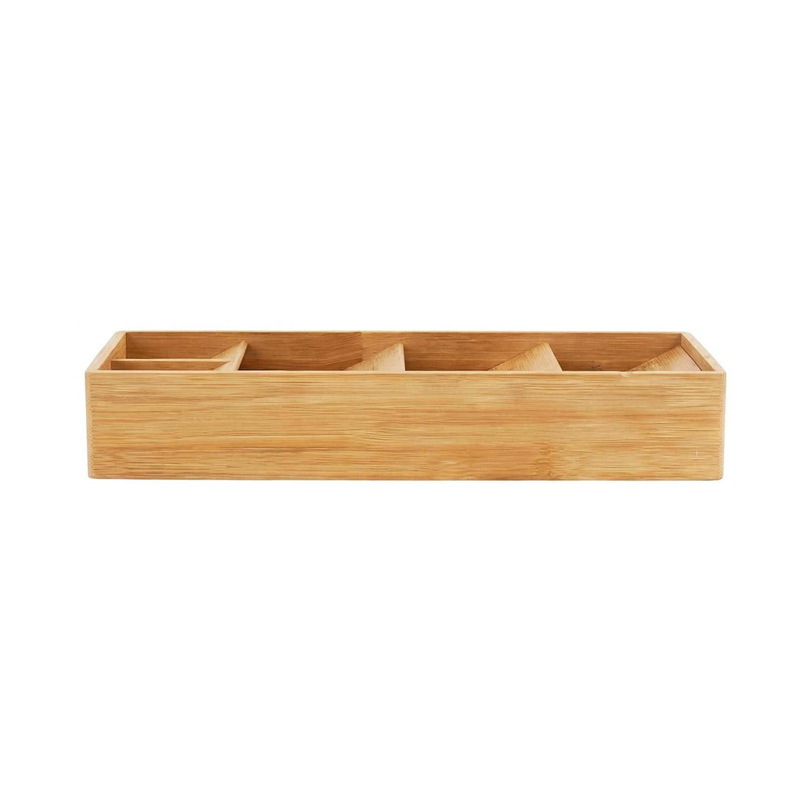 Insert à couverts en bambou Cheffinger à 5 compartiments pour tiroir beige - 2