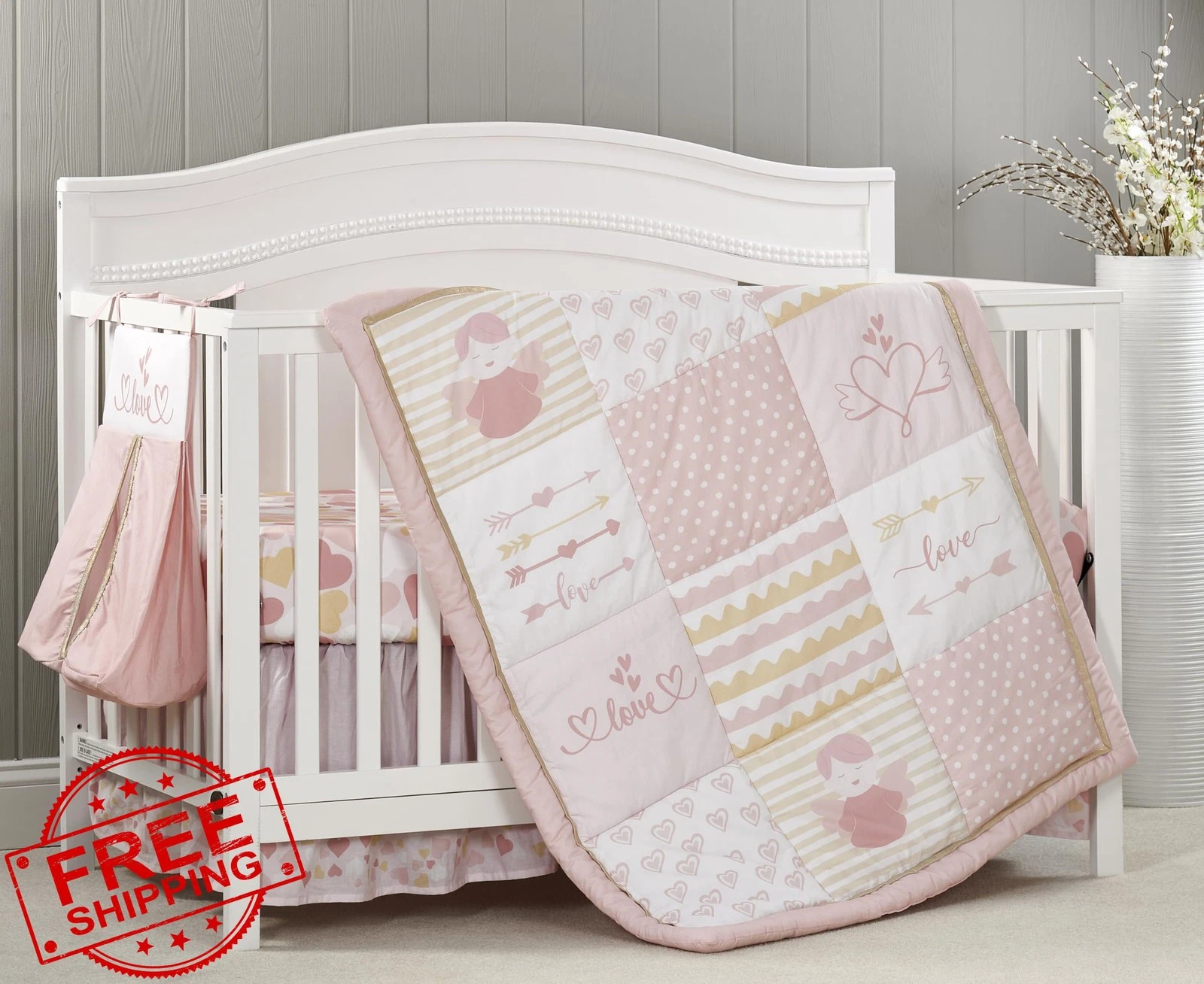 Oxford Baby Love 4 Pc Crib Nursery Bedding
Opens in a new window or tab