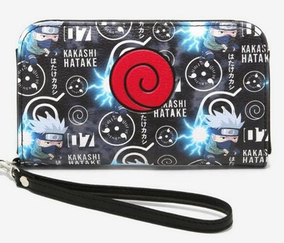 Naruto Shippuden Kakashi Hatake Chibi Tech Wallet Wristlet Uzumaki NEW
