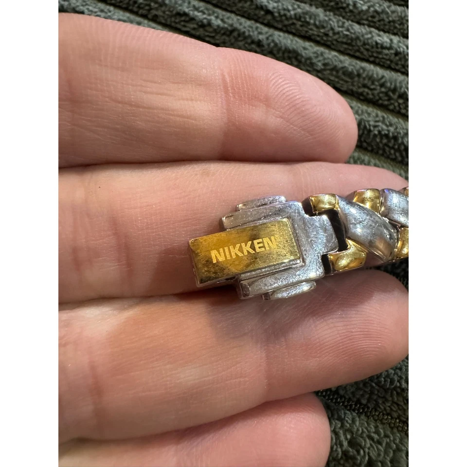 Pulsera Nikken TRIPHASE Magnética Dos Tonos Oro y Plata Foto 3 de 4