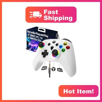 UGAME Wired Xbox Controller White PC Switch