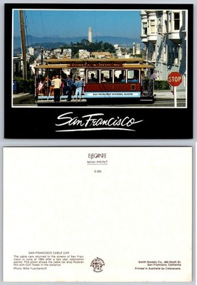 SF Cable Car Powell & Hyde Sts. Coit Tower 1984 Elegante Postcard
