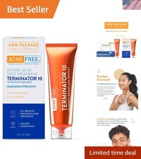 Soothing 10 Benzoyl Peroxide Acne Cream - Fast Action Spot Treatment, 1 Oz