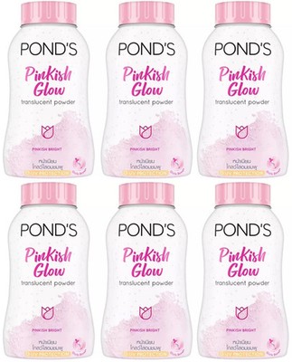 6 x POND s Magic Pinkish Glow Gesichtspuder Öl und Hautunreinheitenbekämpfung 50 g