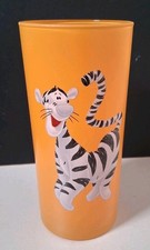TIGGER FROM WINNIE THE POOH TALL ORANGE FROSTED GLASS DISNEY STORE