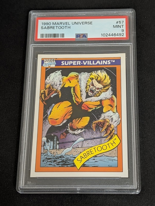 1990 MARVEL UNIVERSE SABRETOOTH 57 PSA 9