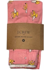 NWT J CREW Boxer Underwear Sz S-M-L-XL Pink Yellow Bananas 100% Cotton #J8