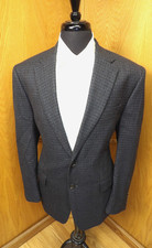 Mens Blazer Sport coat Jacket Chaps 42r Gray Blue Houndstooth S 168