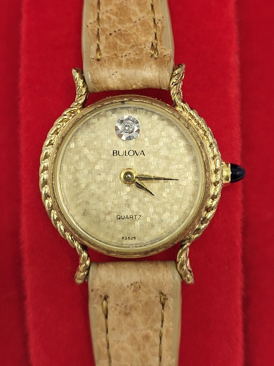 [ VINTAGE RARE ] Bulova Accutron women's decorative dress watch gold dial