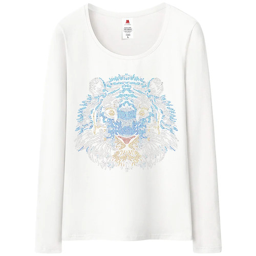 New Arrrivel Tiger Tshirt Lady Luxury Design of Diamonds Cotton T shirt Women's - Picture 25 of 44