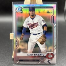 2021 Bowman Draft Chrome Aaron Sabato REFRACTOR #BDC-163 Twins