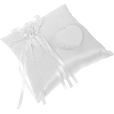 Oreiller d'anneau blanc romantique Solder Square Ring Solder Bearier Bearier - Photo 1/4