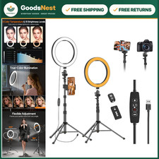 10" Ring Light with 55" Adjustable Tripod Stand Phone Holder for Photography
