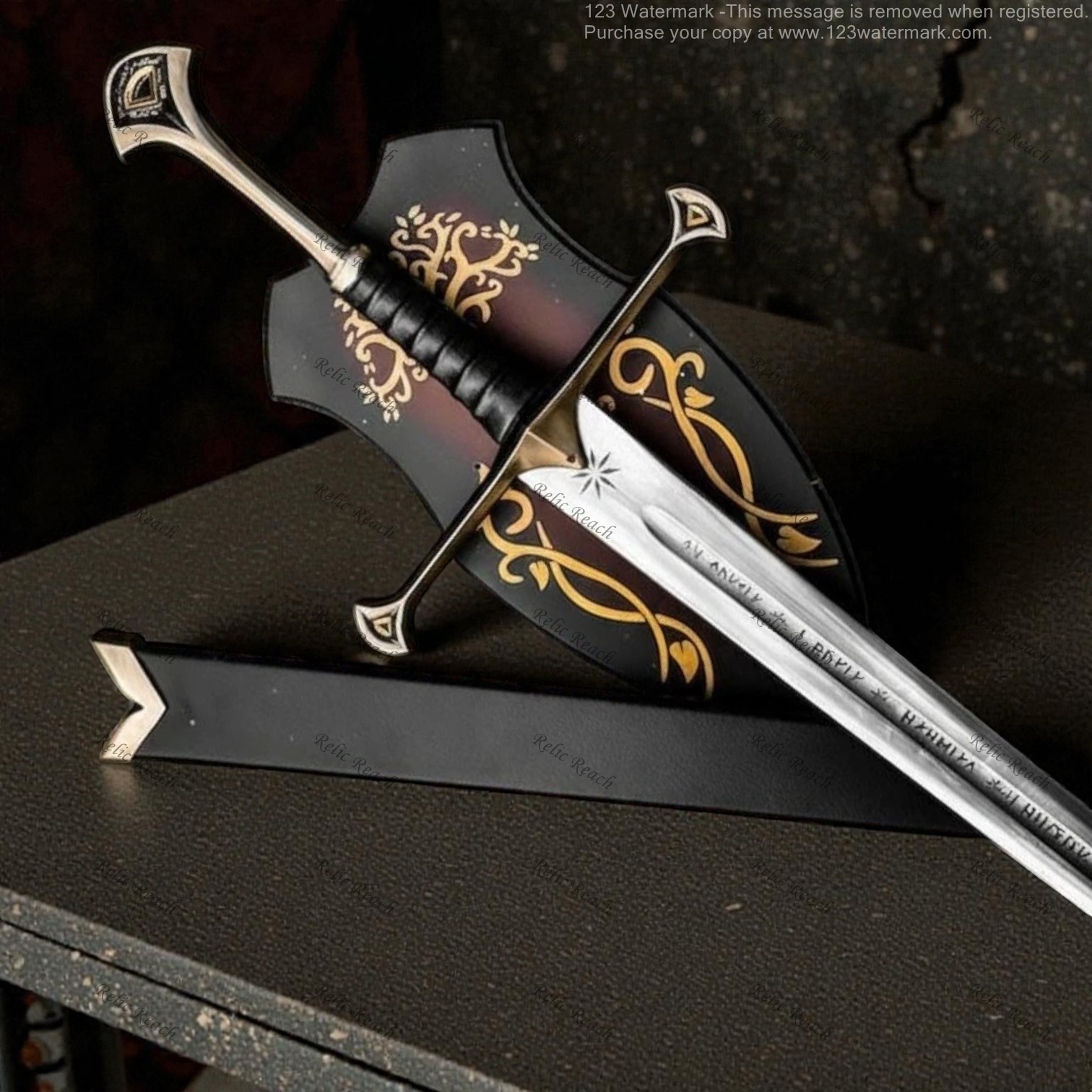 LOTR Narsil Anduril Espada Fantasía Coleccionables Hermosa Decoración de Pared Regalo Premium
