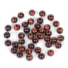 Natural Gemstone 8mm Round Loose Beads Big Hole 2.5mm Sized 40pcs red Tigers E