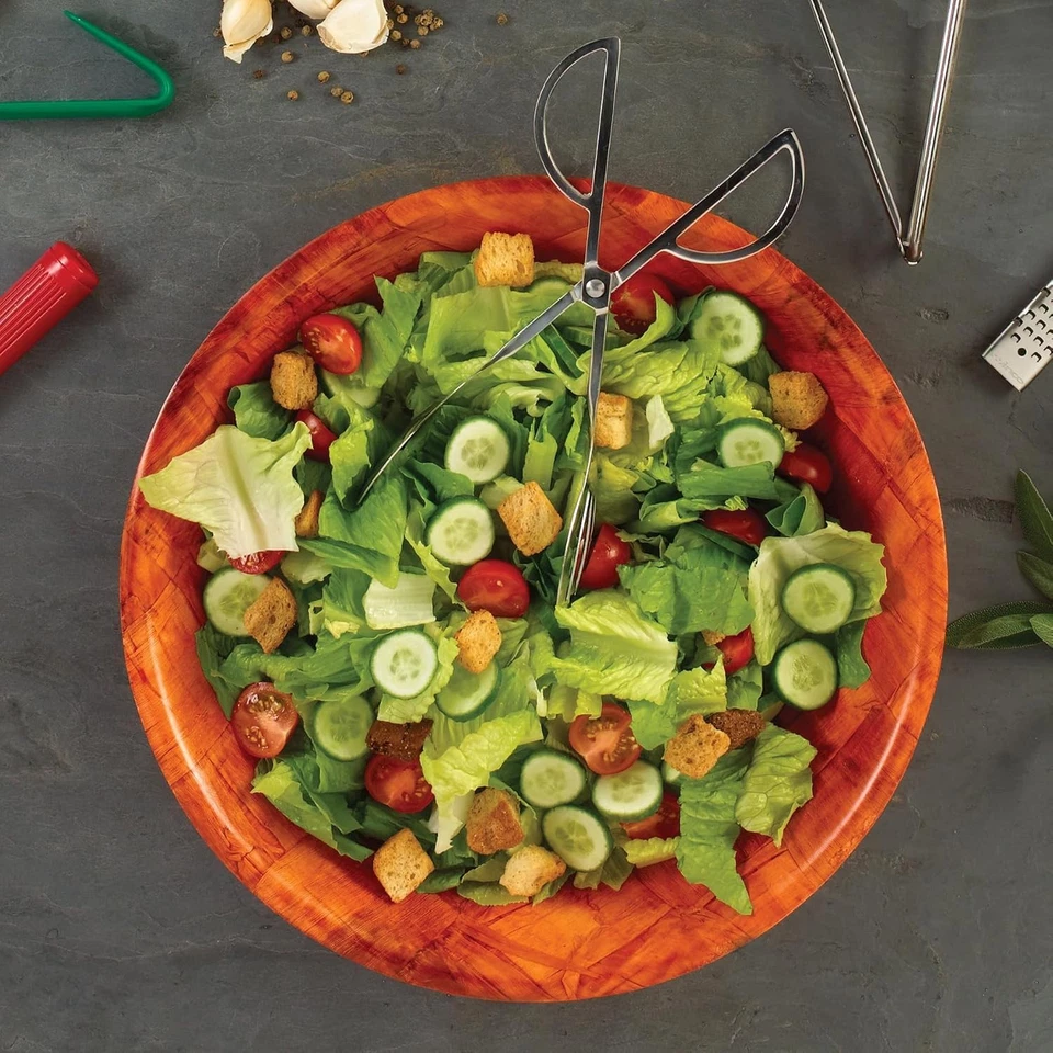 Saladeira de madeira tecida 12" - Prato elegante e durável para qualquer mesa - Imagem 3 de 4