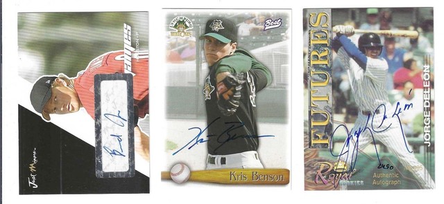 3 Baseball Autokarten: Brad James, Kris Benson, Jorge Deleon