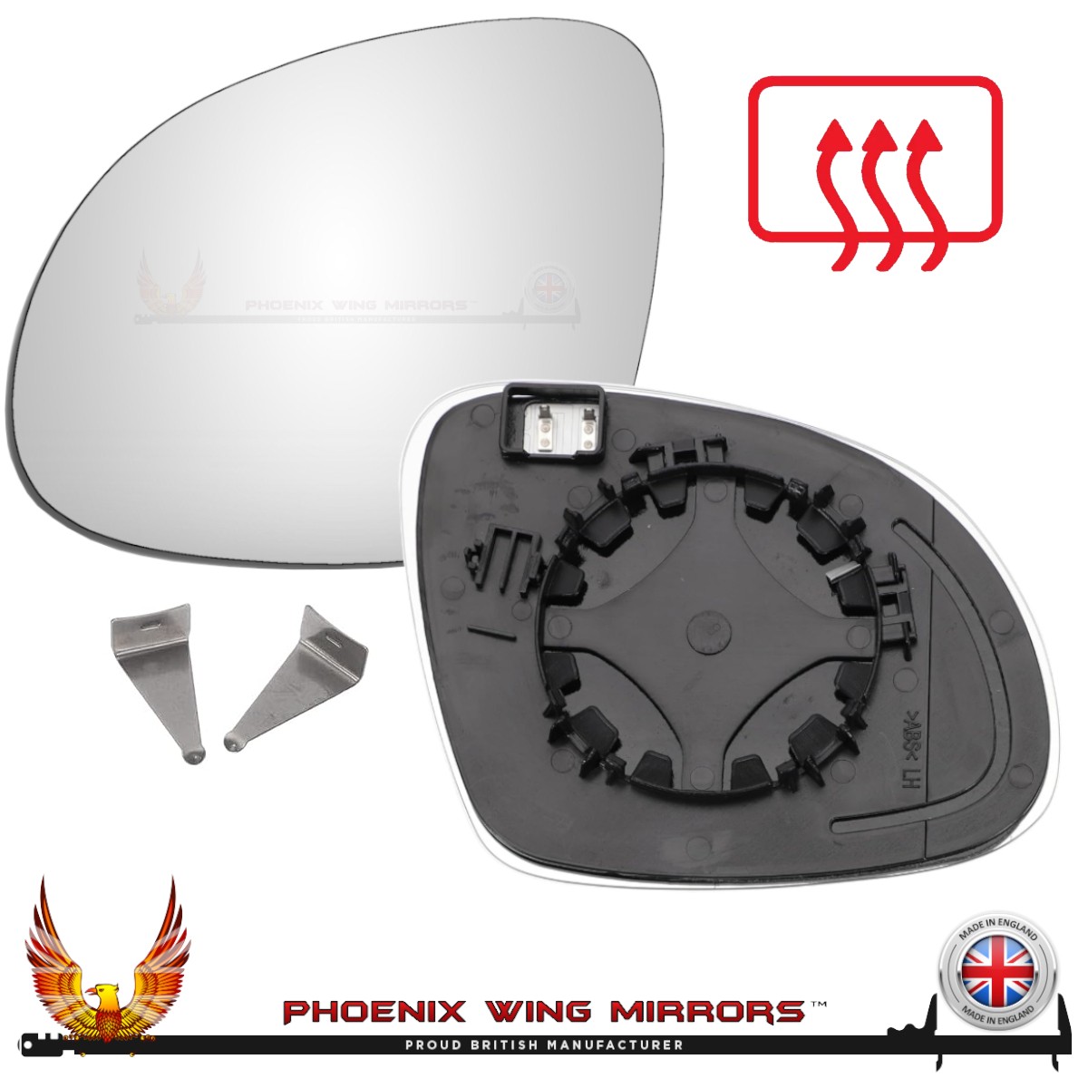 For Seat Alhambra Wing Door Mirror Glass 2010-2021 Heated Clip On Left Hand Side