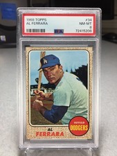 1968 Topps Al Ferrara #34 - PSA 8 - Los Angeles Dodgers