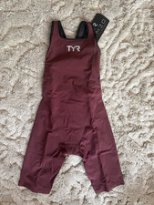 NWT TYR VENZO Women's Open Back Tech Suit - size 25 Burgundy SWIM FAST