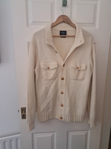 Hackett Overshirt Cashmere Shacket XXL Shirt Jacket Cream Off White Wool London - Picture 1 of 11
