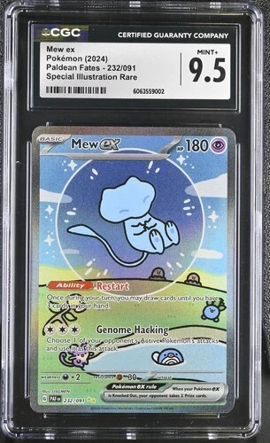 CGC 9.5 Mew ex SIR Paldean Fates 232/091 SV PAF EN Pokemon Card Shining Bubble