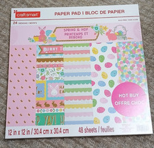 Craft Smart Seasonal Holiday Cardstock Paper Pad SPRING HOP 12" x 12" NEW