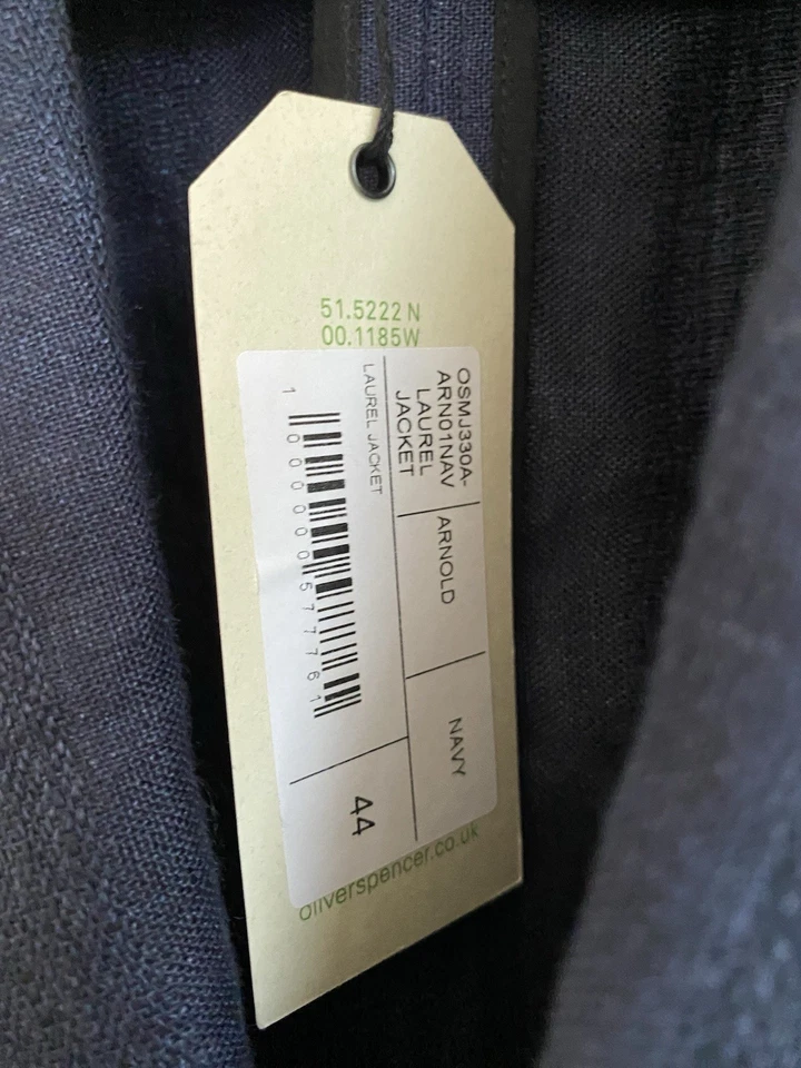 Oliver Spencer Laurel Jacket Arnold Navy 44” Chest Linen Jacket RRP £449 Bnwt - Image 4 of 4