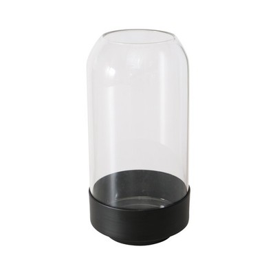 BOLTZE Vase Malena (Schwarz/Transparent, Glas/Metall, Matt, H 18 cm, Ø 9 cm)