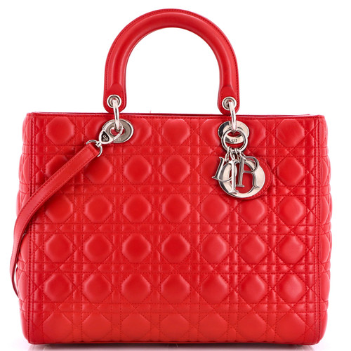 Christian Dior Lady Dior Bag Cannage Quilt Lambskin Large