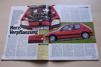 Rallye Racing 14/1988 Peugeot 205 MI 16 von Gutmann mit 160PS im TEST auf 2 Seit