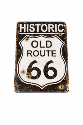 Historic Old Route 66 Vintage Highway Road Retro Americana Decor 8x12 Metal